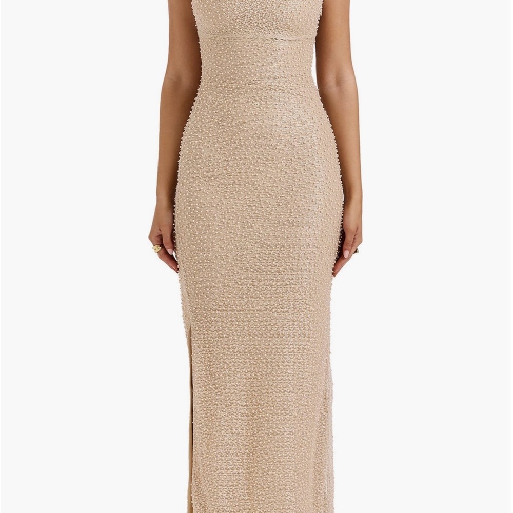Elegant Cream Evening Gown